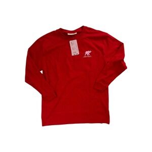 Simply Southern Christmas Cookie Elephant Long Sleeve Shirt Youth Medium Red NWT